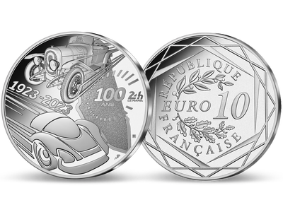 Monnaie de 10€ argent 100ème anniversaire des 24 Heures du Mans 2023