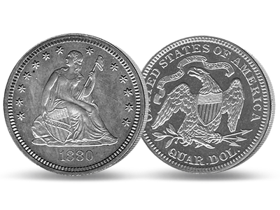 USA Quarter sitzende Liberty 25 Cent
