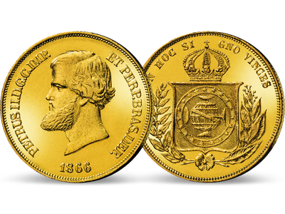 Der letzte Kaiser von Brasilien − Peter II. 10.000 Reis 1853-1889
