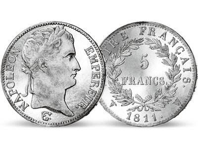 Der erste Kaiser Frankreichs – 5 Francs Napoleon I. prägefrisch
