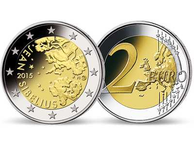 2 € Euro Münze Finnland 2015 Jean Sibelius Sondermünze