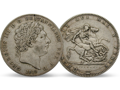 Eine Crown aus nur drei Jahren − England, Georg III Crown 1818-1820