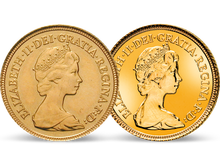 Die 1/2-Sovereign-Goldmünze von Elisabeth II.