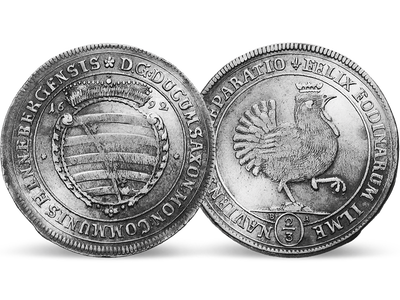 Der Gulden mit der Henne − Henneberg, 2/3 Taler 1691-1694