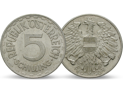 Österreichs Wiederaufbau − 5 Schilling Aluminium 1952