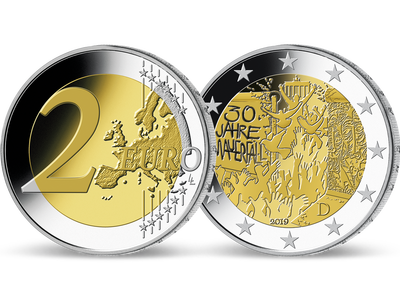 Komplettsatz 2-Euro-Gedenkmünze "30 Jahre Mauerfall" in Polierte Platte