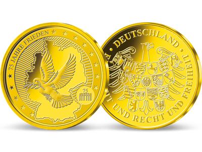 Die deutsche Jubiläumsprägung „75 Jahre Frieden“ aus massivem Gold!