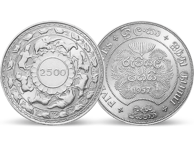 Extrem seltene Silbermünze aus dem heutigen Sri Lanka!