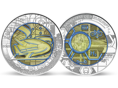 Österreich 2021: 25-Euro-Silber-/Niob-Münze „Mobilität der Zukunft“