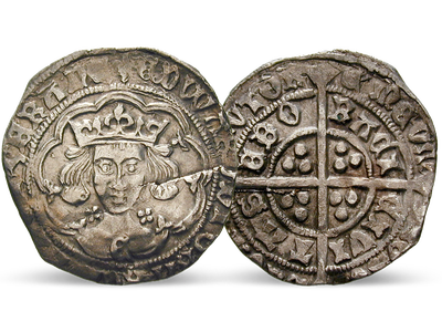 Echte Münze aus den Rosenkriegen – England Groat Edward IV.