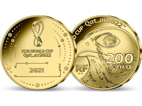 200-Euro-Gold-Gedenkmünze aus Frankreich zur Fussball-WM
