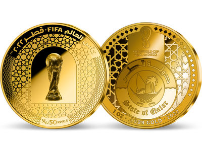 FIFA World Cup Qatar 2022™: 1-Unzen-Goldmünze Katar „Offizielle Trophäe“!
