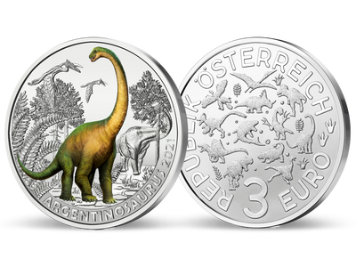 Österreich 2021: 3-Euro-Dino-Taler „Argentinosaurus - Super Saurier