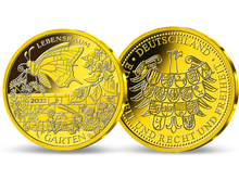 „Lebensraum Garten“ – die Gold-Ergänzungsprägung 2022 zur offiziellen 5-Euro-Münzenserie Deutschlands „Wunderwelt Insekten“