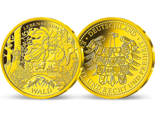 „Lebensraum Wald“ – die Gold-Ergänzungsprägung 2023 zur offiziellen 5-Euro-Münzenserie Deutschlands „Wunderwelt Insekten“
