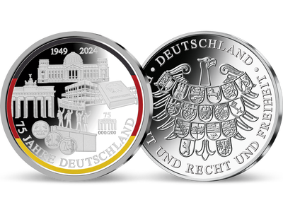 Die gigantische 3-Unzen-Silber-Jubiläumsprägung „75 Jahre Deutschland“!