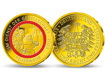 „Feuerwehr“ – die Gold-Ergänzungsprägung zur 10-Euro-Polymermünze 2023