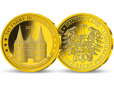 Das Lübecker Holstentor – gewürdigt in massivem Gold (585/1000)!