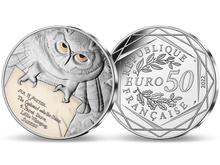 Magisches Highlight für jede Sammlung: die neue offizielle 50-Euro-Silber-Gedenkmünze Frankreichs „HARRY POTTER™ – Hedwig“ 2022 mit brillanter Farbveredelung!
