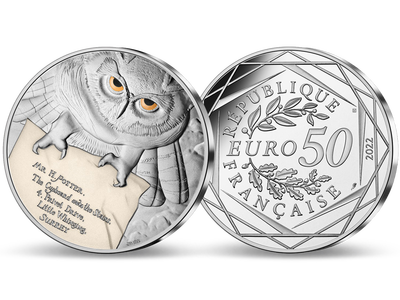 Frankreichs 50-Euro-Silbermünze „HARRY POTTER™ – Hedwig“ 2022