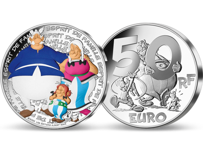 Frankreich - Offizielle 50€-Silbermünze "Asterix - Familie"