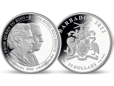 La Reine Elizabeth II et le Roi Charles III - honorés en 1 kg d'argent !