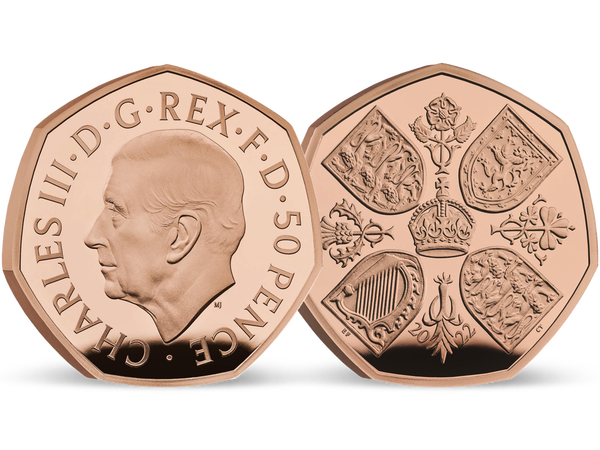 Die erste Münze Großbritanniens mit dem offiziellen Münzporträt von König Charles III.