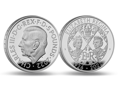 5 Pfund-Gedenkmünze zu Ehren von Queen Elizabeth II.