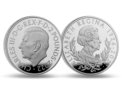 Monnaie commémorative de 1 once d'argent pur en hommage à la Reine Elizabeth II