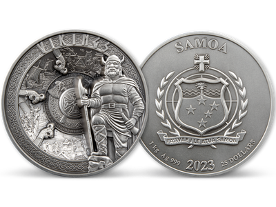 Kolossal: die neue offizielle 1-kg-Silbermünze zu Ehren der „Wikinger“!