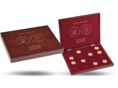 Münzkassette VOLTERRA für 16 dt. 100-Euro-Goldmünzen „UNESCO Welterbe“