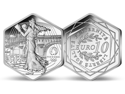 Frankreichs 10 Euro Hexagon Silbermünze 