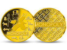 Die offiziell lizenzierte Gedenkprägung „MR. MONOPOLY™ aus massivem Gold (585/1000) zu Ehren des weltbeliebten Kultspiels!