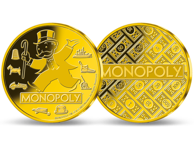 Die offizielle Gedenkprägung „MR. MONOPOLY™“ aus massivem Gold (585/1000)