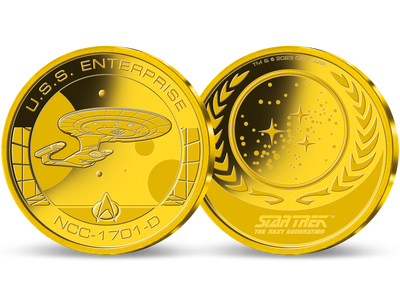 Star Trek™: Offizielle Goldprägung U.S.S. Enterprise NCC-1701-D
