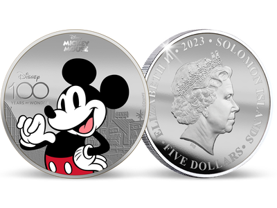 Die offizielle Disney100™ 1 Unze Mickey Mouse Jubiläumsmünze