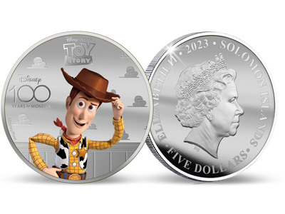 Die offizielle Disney100™ 1 Unze Toy Story Jubiläumsmünze