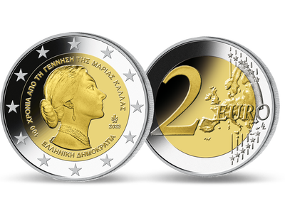Griechenland 2023: 2 Euro Gedenkmünze "Maria Callas"