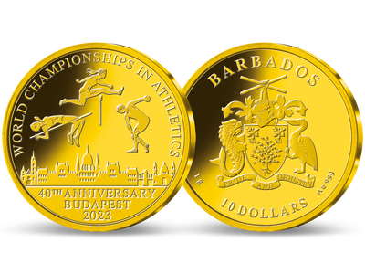 Die einzige Jubiläums-Goldmünze zur Leichtathletik-WM 2023 in Budapest!