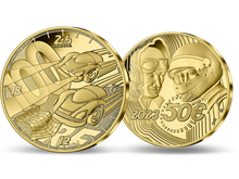 Die offizielle Gold-Euro-Gedenkmünze aus Frankreich zum 100. Jubiläum des 24-Stunden-Rennens von Le Mans