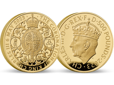 5-Unzen-Gold-Gedenkmünze zu Ehren der Krönung von König Charles III.