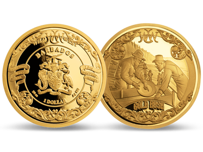 Die 24-Karat vergoldete Münze 