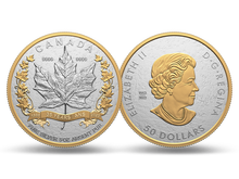 Kanada 2023: 5 Unzen Jubiläums-Silbermünze mit Gold 