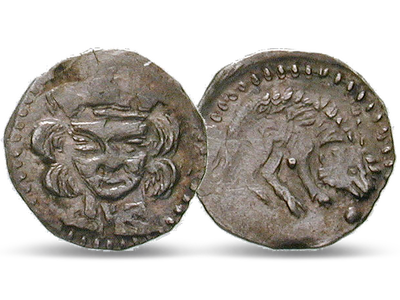 Echte Silbermünze aus dem Mittelalter – Ungarn Denar 1301 Wenzel III.