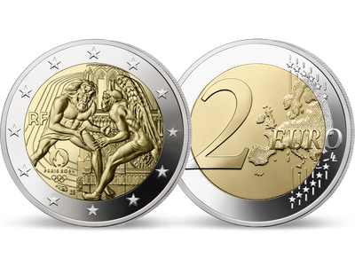 2-Euro-Gedenkmünze Paris 2024 „Herkules & Notre-Dame“ – Polierte Platte 