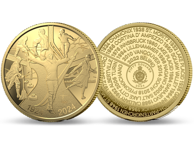 1-Unzen-Gold-Gedenkmünze "100 Jahre Olympische Winterspiele"