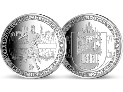 Die offizielle Silberprägung EM-Stadt München zur UEFA EURO 2024™!