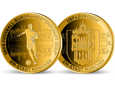 Die offizielle Goldprägung EM-Stadt München zur UEFA EURO 2024™!