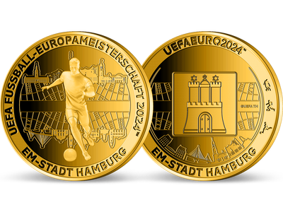 Die offizielle Goldprägung EM-Stadt Hamburg zur UEFA EURO 2024™!