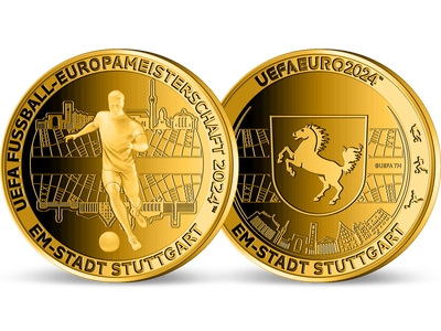 Die offizielle Goldprägung EM-Stadt Stuttgart zur UEFA EURO 2024™!